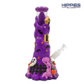 Glass Beaker Bong with The Purple Ghost House