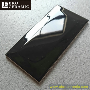 white and black color ceramic beveled subway tiles wall and floor 75x150mm 100x200mm 100x300mm