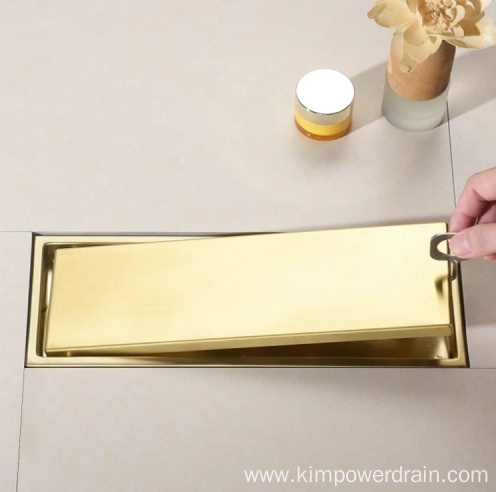 rectangular stainless steel golden floor drain