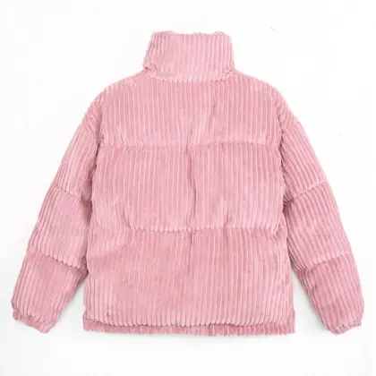 Ladies short corduroy padding jacket