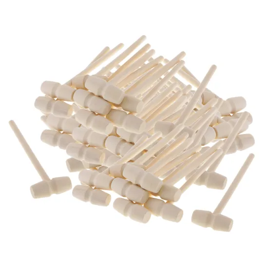 80PCS MINI NATURAL WOOD MALLETS WOODEN HAMMERS FOR DIY CARVING STAMPING CRAFTS
