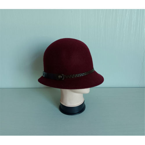 Balde Cloche Feminino Chapéus de Feltro de Lã Com Cordas