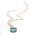 Pendentif en pierre turquoise Collier long en or