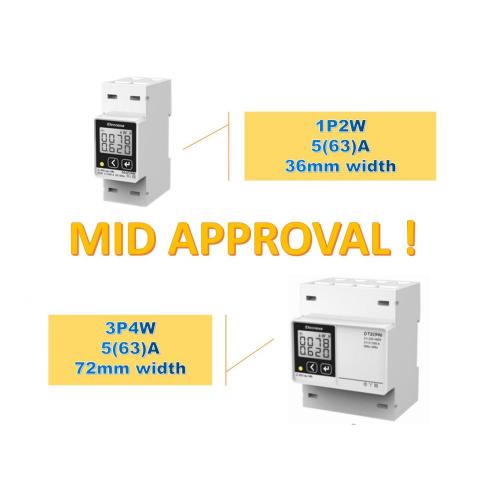 Medidor de energía multi funcional LCD de una sola fase 63A