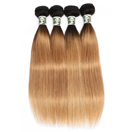 Pre Colored 1b-27 30 33 99j 613 Blonde Straight Hair Extension Top Selling 1b-27# Ombre Raw Indian Virgin Cuticle Aligned Hair