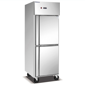 All Stainless Steel Commercial Vertical Freezer with Fan Cooling, Double Door Refrigerator
