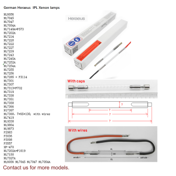 UK Firstlight and Heraeus 300,000-400,000 Shots IPL Laser Xenon Flash Lamps