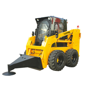 LTMG Mini cargador de dirección de skid de rueda agrícola con cabina de aire acondicionado - 700 kg a 1 tonelada con accesorios de cubos