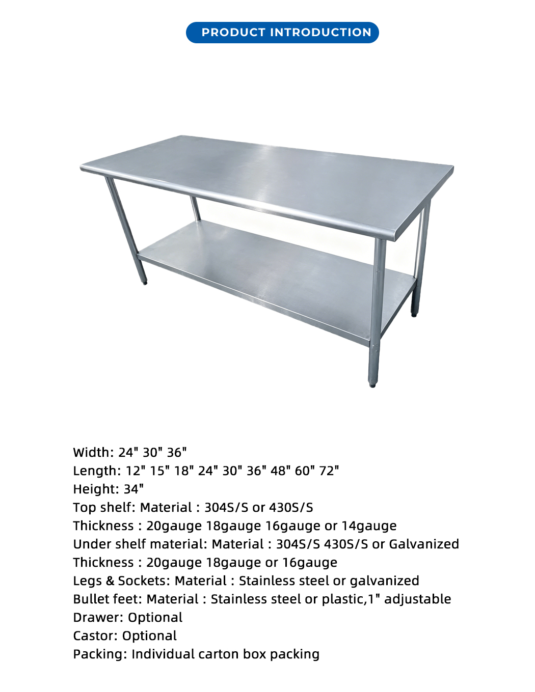 Worktable Specification X