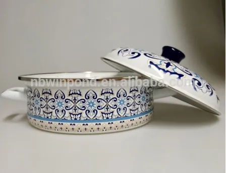 carbon steel white coating porcelain enamel cookware