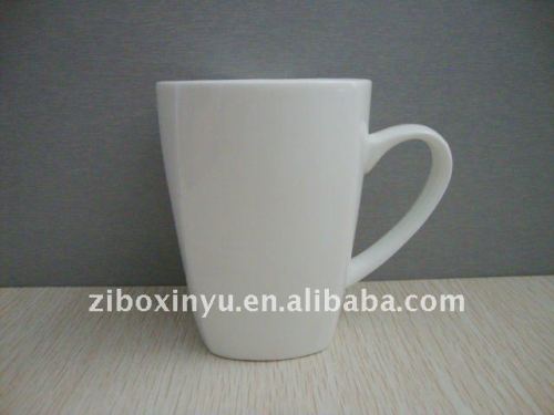 13oz White porcelain mug with sqaure shape