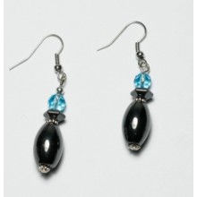 Hematite Earring with silver color finding