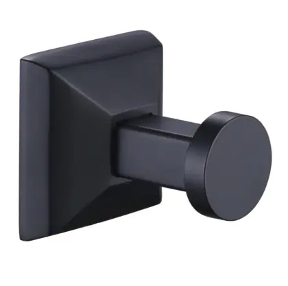 Wall Mounted Bathroom Robe Hook With Matte Black