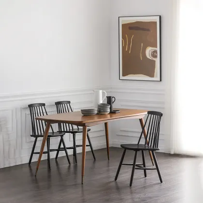 Natural Wood Windsor Dining Chairs for Banquets