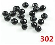Fashion 3mm jet black color Crystal glass flat Beads