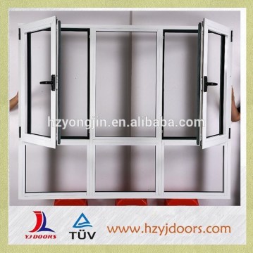 2015 latest aluminum exterior double casement sash window