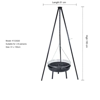 Tripod Grill: A Versatile Charcoal BBQ Grill, Fire Pit, and Outdoor Swing Grill with Fire Bowl