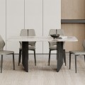 Sleek Slate and Titanium Dining Table