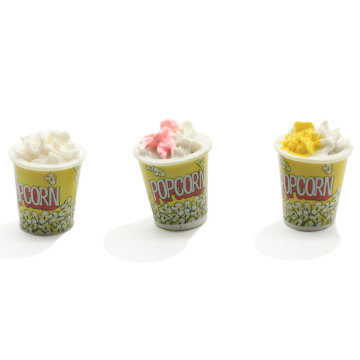 18 * 24mm modélisation 3D résine artisanat Simulation nourriture pop-corn coloré pour accessoires de photographie décorations de porte-clés