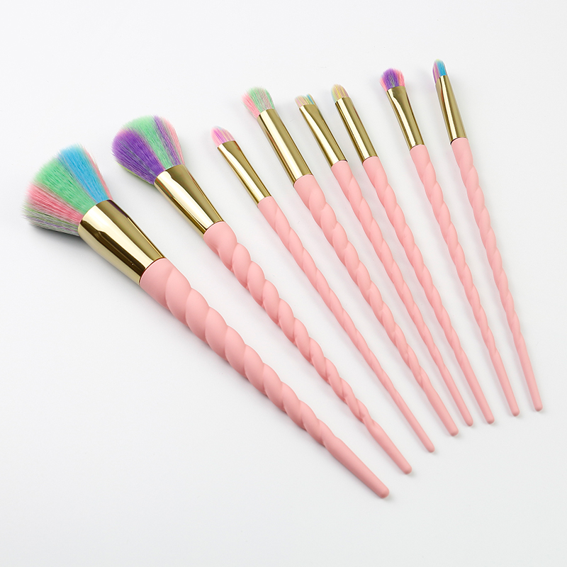 Rose gold aluminum tube makeup brush