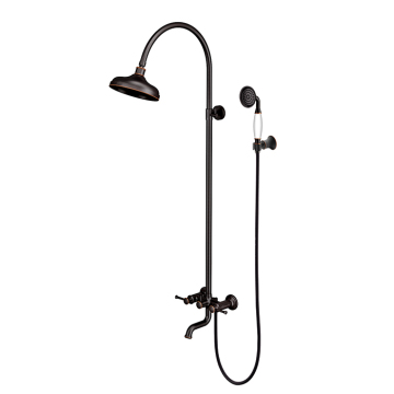 Exposed 3 Handle Tub And Shower Faucet