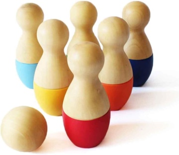 Outdoor Lawn Bowling Game and Wooden Toy Set: Including Skittle Ball, Bowling Pins, and Balls - Perfect for Indoor Play