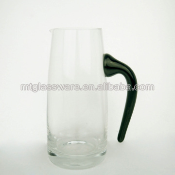 clear glass jug water jug with natural black color handle finished spanish water jug