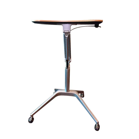 Grey Four Feet Height Adjustable Steel and Aluminum School Table