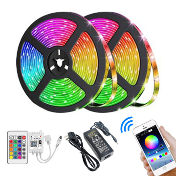 مصابيح RGB LED التي تسيطر عليها Alexa - السطوع العالي ، 16 مليون لون ، وقابل للتعديل التطبيق