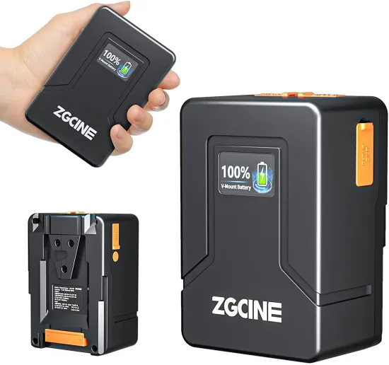 Professional High-Quality V-Mount 99Wh 14.8V Rechargeable Li-ion Battery with V-lock Charger for Camera, Photography, and Broadcast Equipment