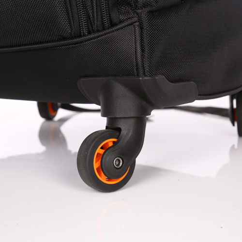 Black Character Fiber Trolley Suitcase Travel Bag