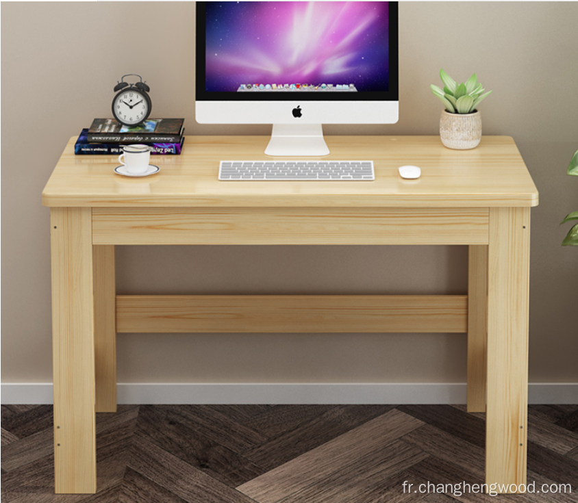 Bureau d&#39;ordinateur en pin à bois massif simple et bon marché