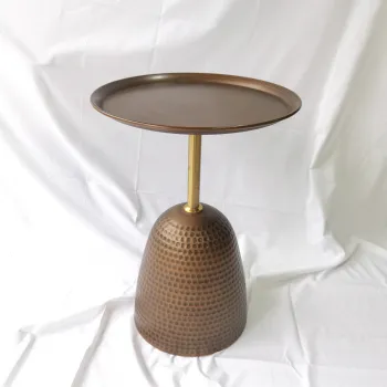 Modern Luxury Sofa and Metal Corner Round Side Table for Home Office and Bar