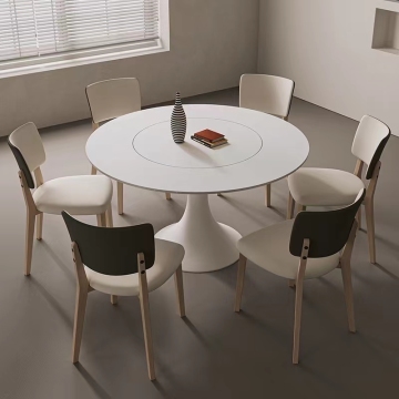 Modern Simple Pure White Round Table