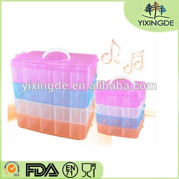 Four levels of portable removable plastic boxes with lid