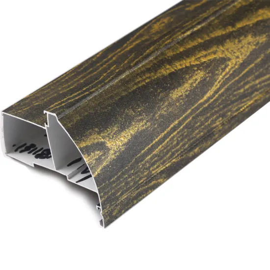 wood grain color flat open cabinet aluminum profile