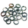 Aquatic agate 6T Stone Band Rings for Women Men Healing Chakra Stackable Ring Balance Energy