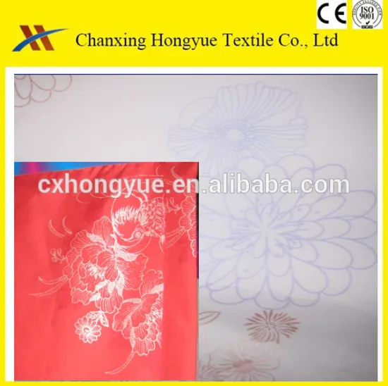 Russia market Red Silver Print design Polyester pongee fabric from china supplier