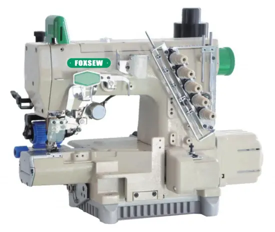 Driect drive cylinder bed interlock sewing machine with automatic trimmer and rear puller device