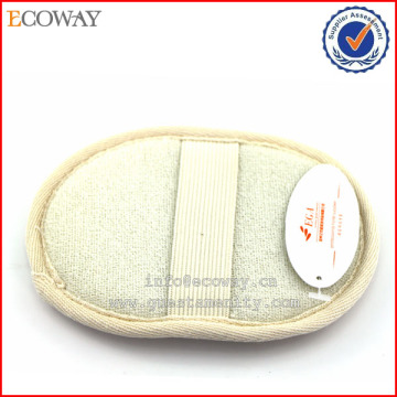 Disposable oval pure natural loofah shower mat/hotel bath scrubs