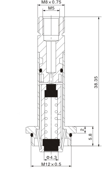 Dimension of BAPC308027003 Armature Assembly: