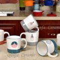 Custom Handle printed design couple ceramic mug