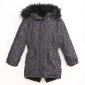 女の子のロープウエスト温かい冬のジャケット