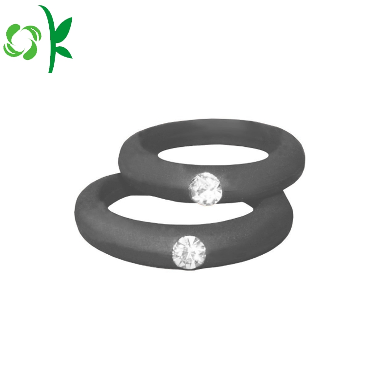 Safety Eco-friendly Wedding Diamond Silicone Finger Rings