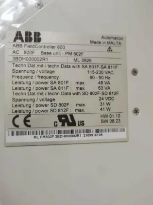 PM802F ABB Controller PLC Module Process Control System