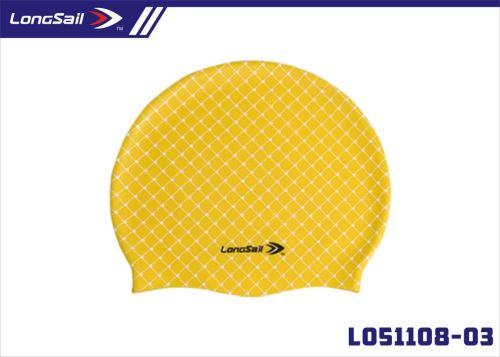 Yellow Pink Greater Durability Non Slip Silicone Swimming Hat For Girls Protect Long Hair