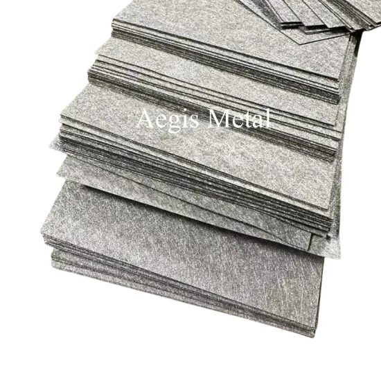 Sintered Nickel Felt Sheet, 100x100mm, Thickness 0.3-0.5mm