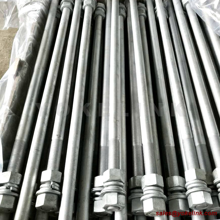 M16~M40 ASTM F1554 Grade 105 magas széntartalmú acél menetes rudak és horgonycsavarok