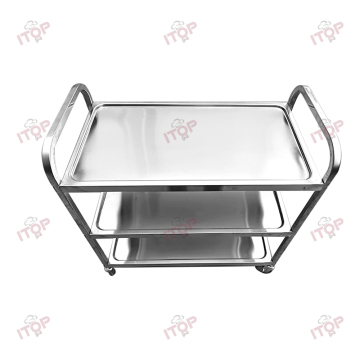 Stainless Steel Three-Layer Restaurant Kitchen Cleaning Service Dinning Cart
