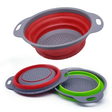 Collapsible Silicone Colander for Efficient Drainage of Vegetables, Fruits, and Pasta